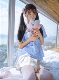 Childish picture book - NO.01 Clear Sky 01 White silk double ponytail JK(71)